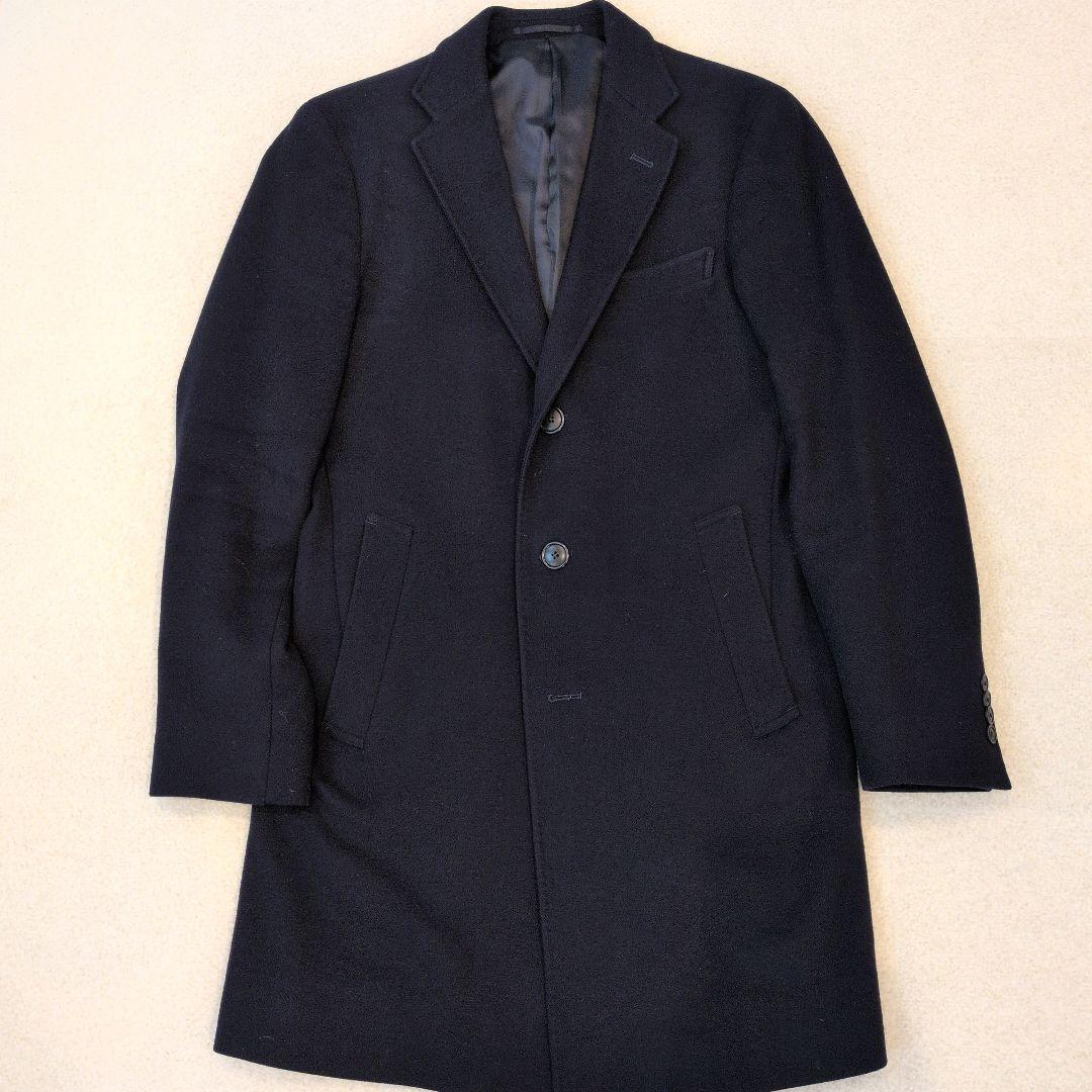 美品】ユナイテッド・アローズ カシミアチェスターコート ネイビー