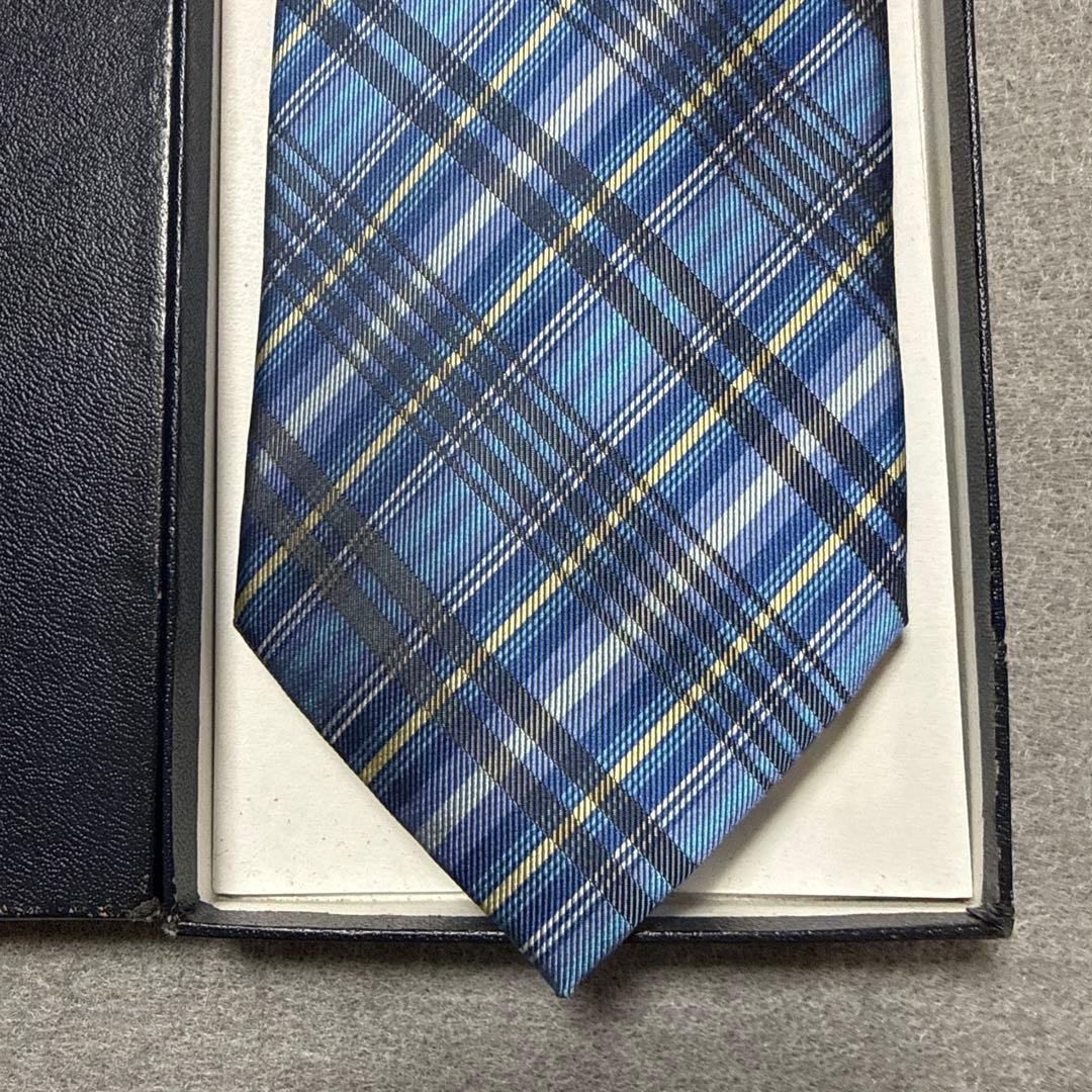 美品 ヴィヴィアンウエストウッド ネクタイ 青紺 オーブ柄 チェック