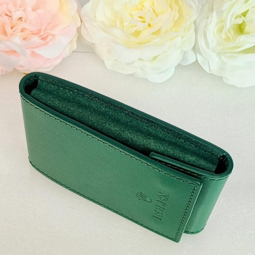 ROLEX ロレックス 時計ケース グリーン レザー トラベルポーチ 携帯用