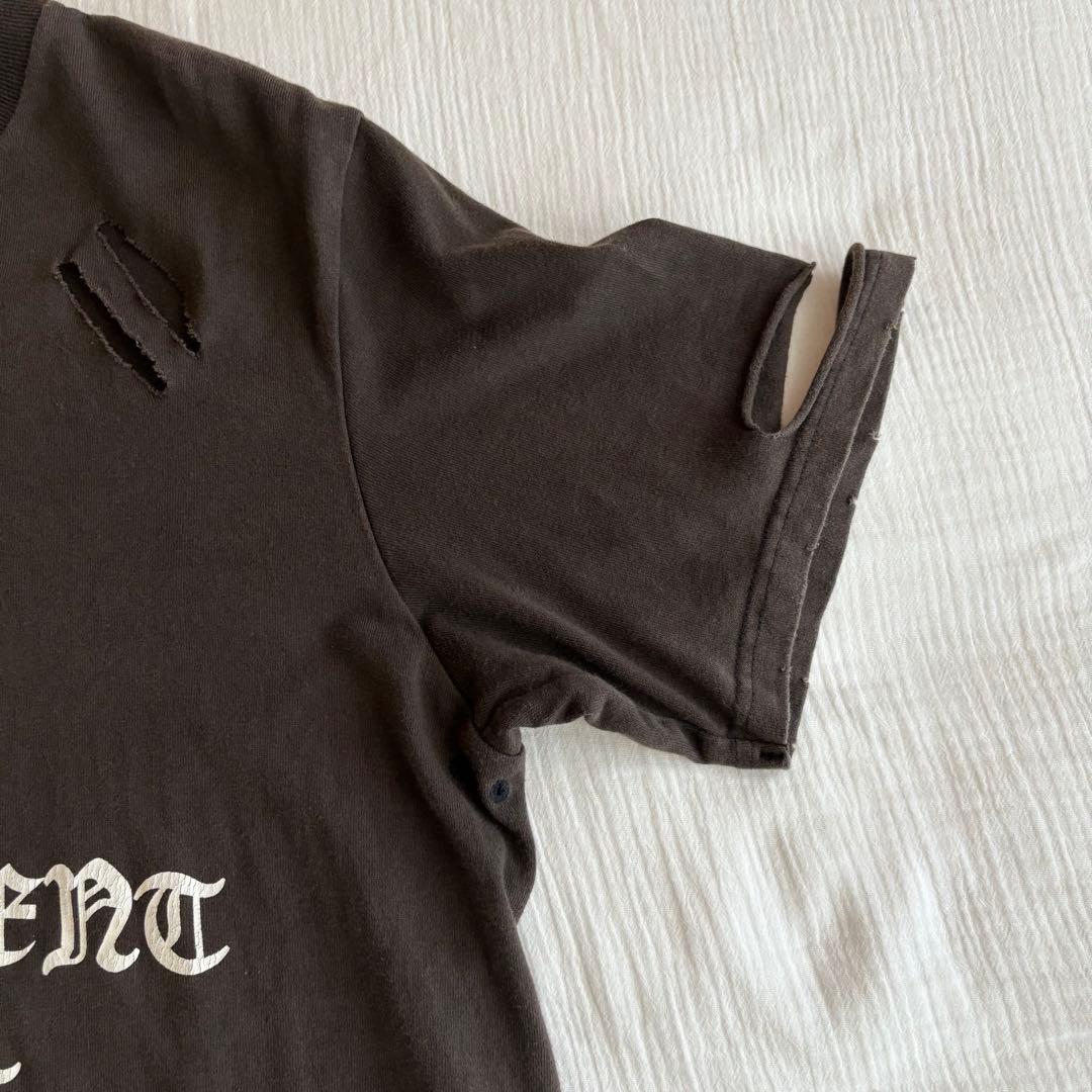 ナンバーナイン 04AW GIVE期 ダメージ加工 反戦メッセージTシャツ