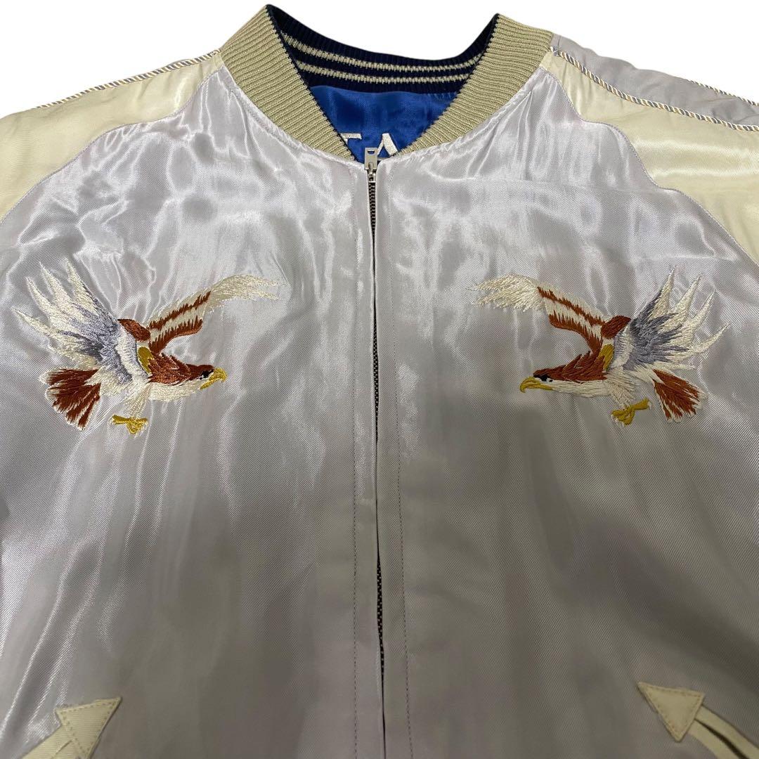 両A面】テーラー東洋スカジャンリバーシブル龍 × JAPANマップ × 鷲刺繍