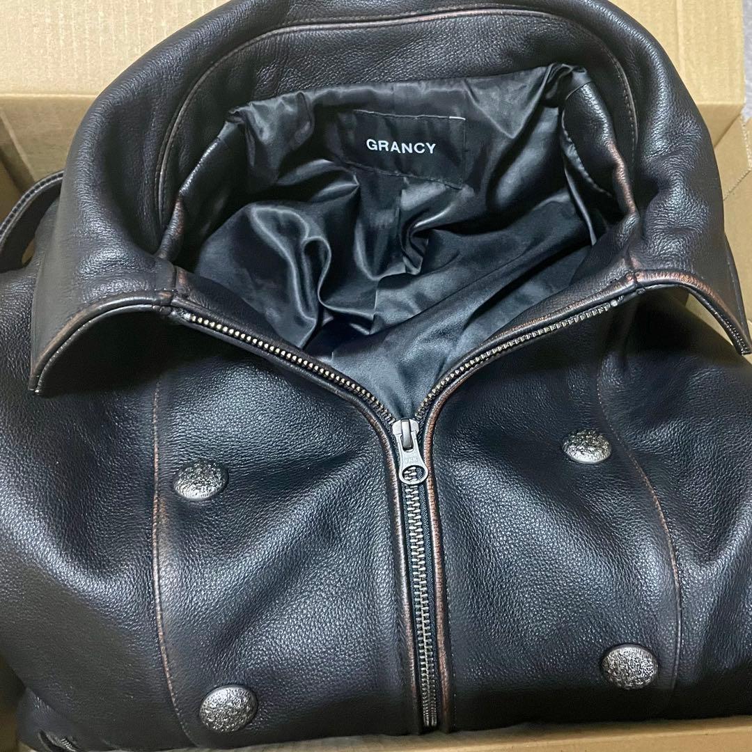 試着のみ】GRANCY グランシー ナポレオンレザーブルゾン M - メルカリ