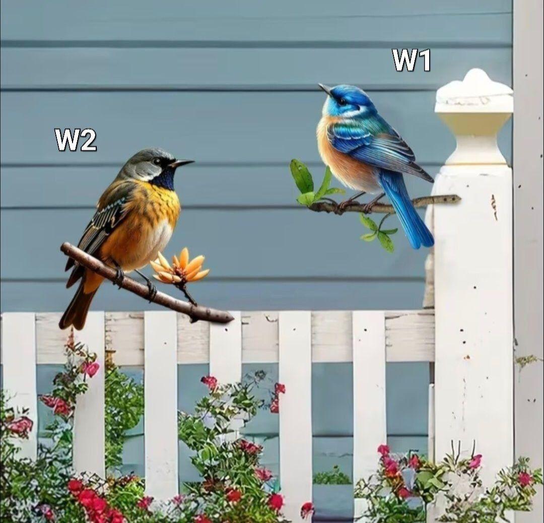 ガーデンオブジェ メタルバード HANAKO 野鳥W1 青い鳥 ルリツグミ