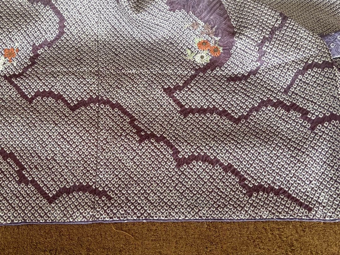 訪問着】身丈お直し料金・補正着 疋田本鹿子総絞り 花柄日本刺繍 気品