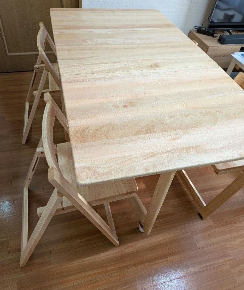 LOWYA ダイニングセット 折りたたみ 4人掛け ナチュラル Amazon｜LOWYA ロウヤ ダイニングセット ダイニングテーブル