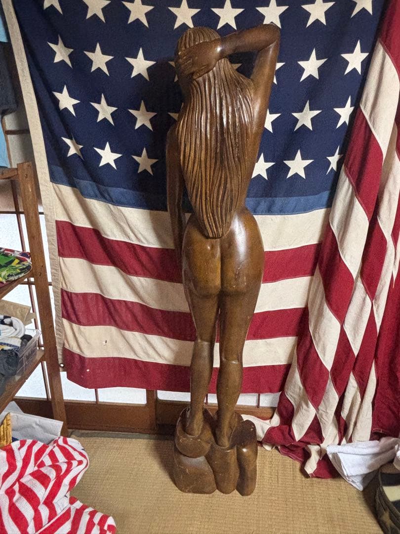 ビンテージ6070s頃等身大木彫りセクシーエロ女体レアは美人はプレイボーイ