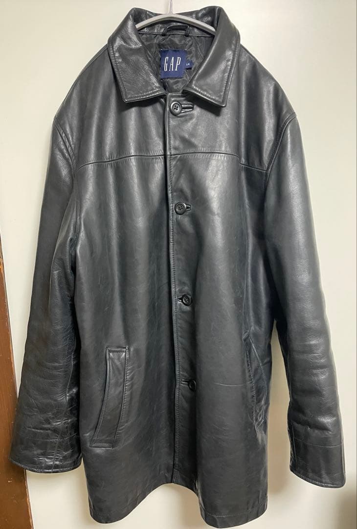2000s old gap レザー カーコート 野村訓市 着用 ブラック 牛革 - メルカリ