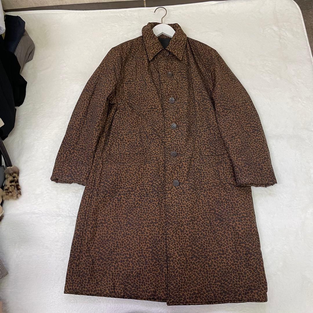 BOTTEGA VENETA レオパード柄 ブラックトレンチコート リバーシブル