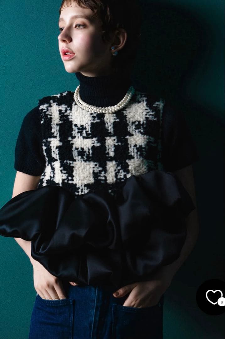 shellerシェリエ ギンガムツイードブルームトップス - メルカリ