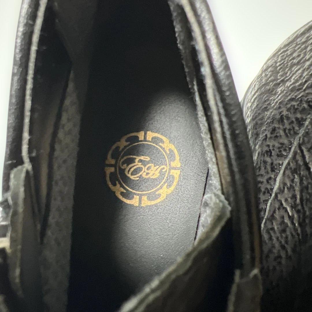 エクセルヒューマン・ブラックハイカットシューズ・本革・21.5CM