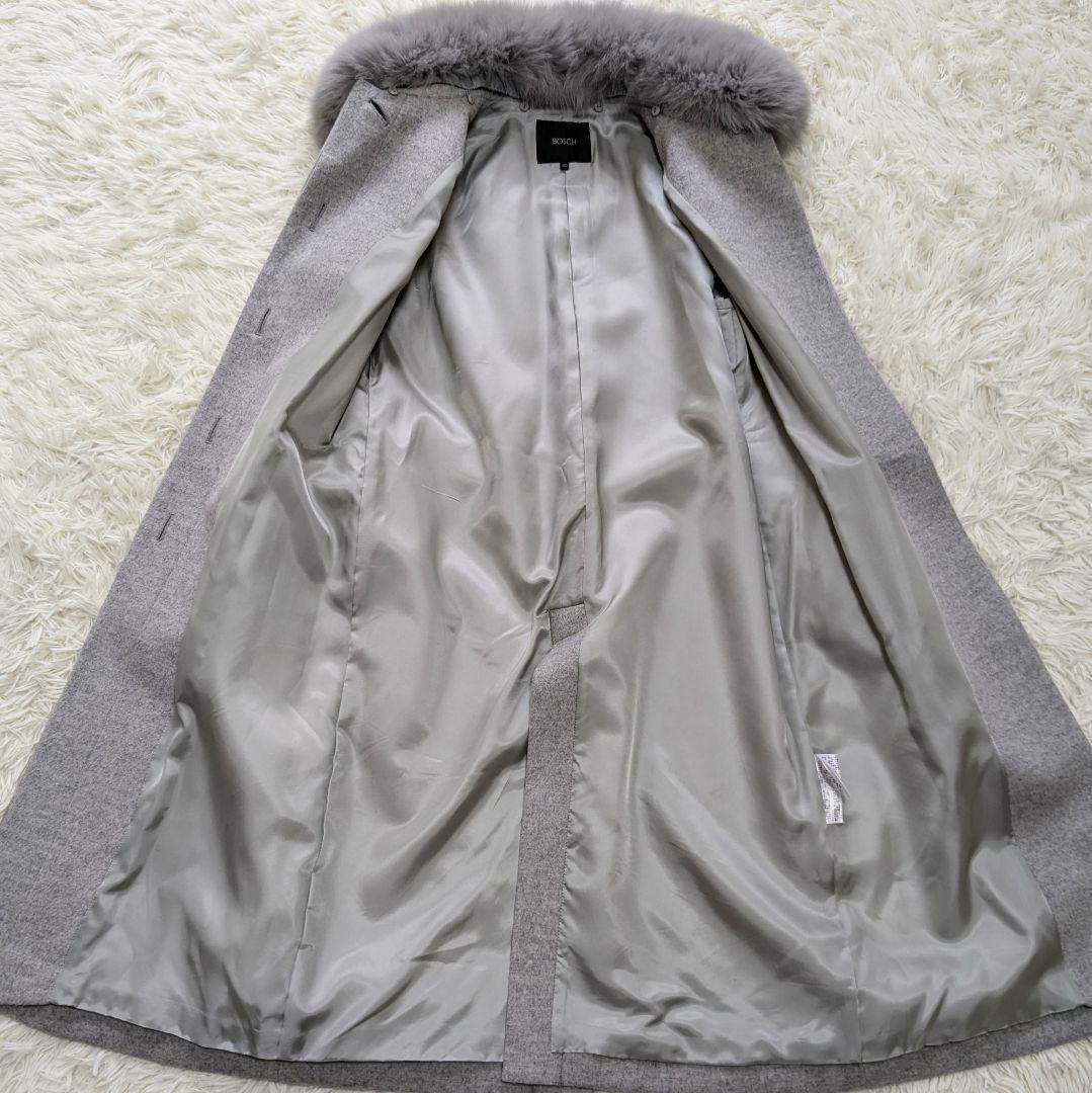✨美品 ボッシュ カシミヤ ロングコート フォックスファー ベルト