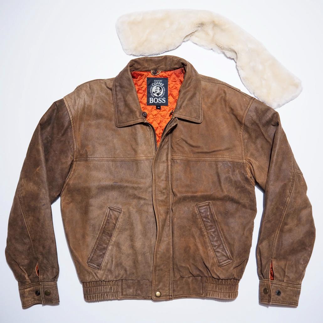 初期 90s 非売品】本革BOSSジャン ボスジャン フライトジャケット G1