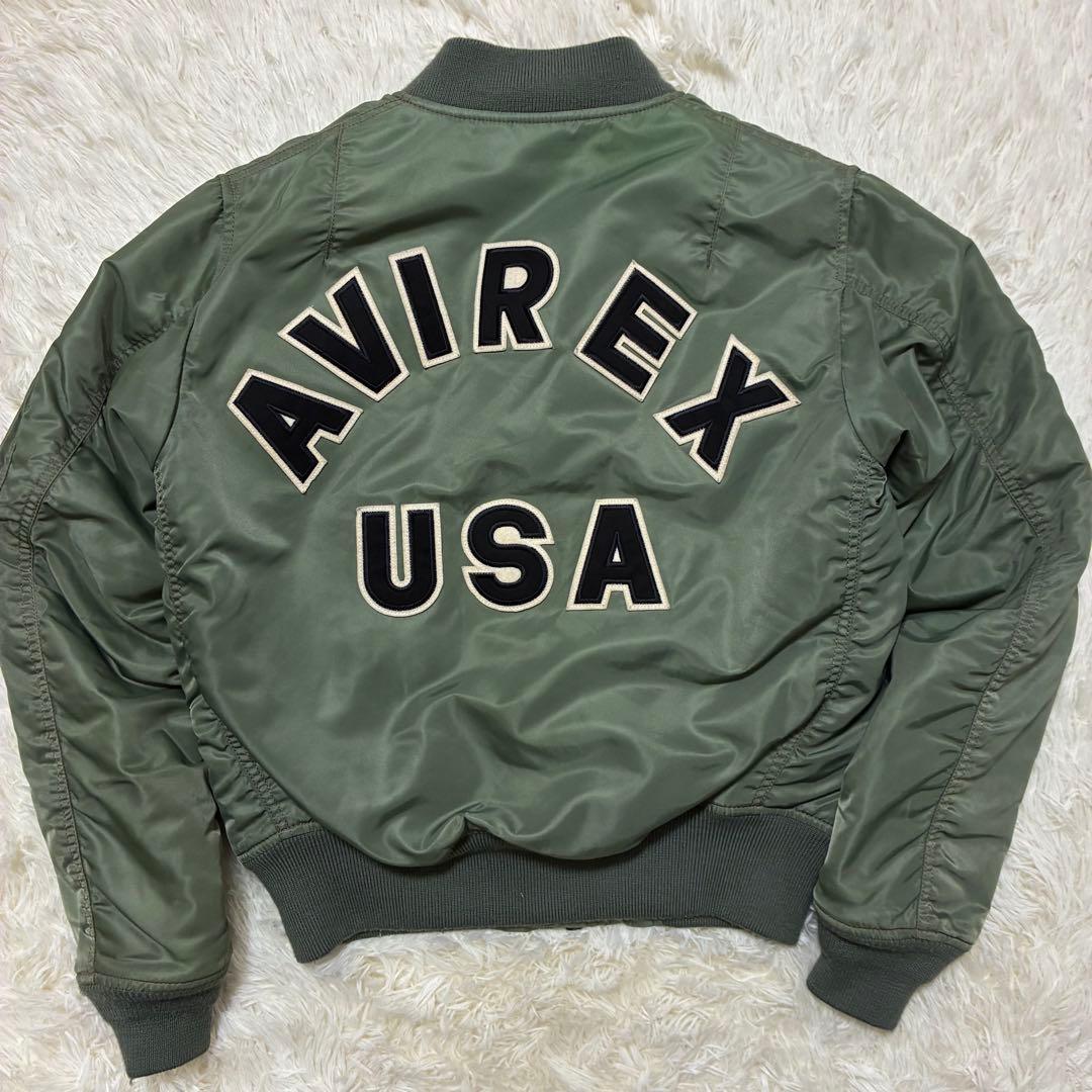 AVIREX フライトジャケット アーチロゴ コマーシャルロゴ M カーキ AVIREX（アヴィレックス） 6102171 コマーシャル ロゴ MA-1 フライト