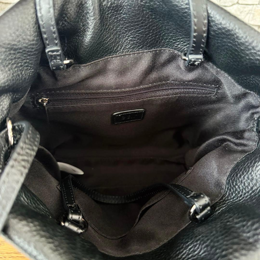 ear PAPILLONNER バックル巾着ショルダーバッグ レザー 黒 S - メルカリ