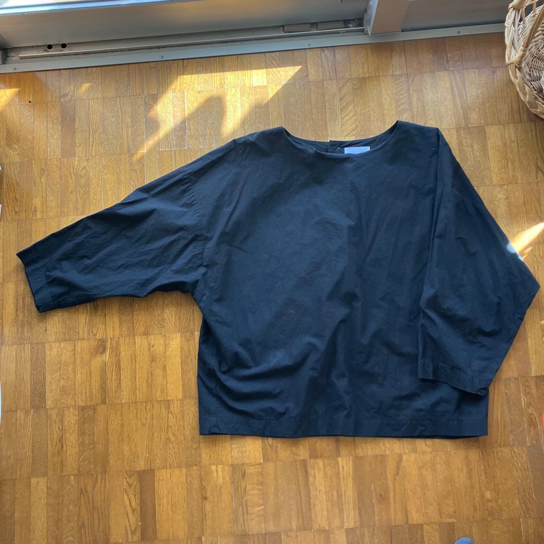 HUIS 遠州織物 レピアプルオーバー ブラックトップス U605 販売終了品