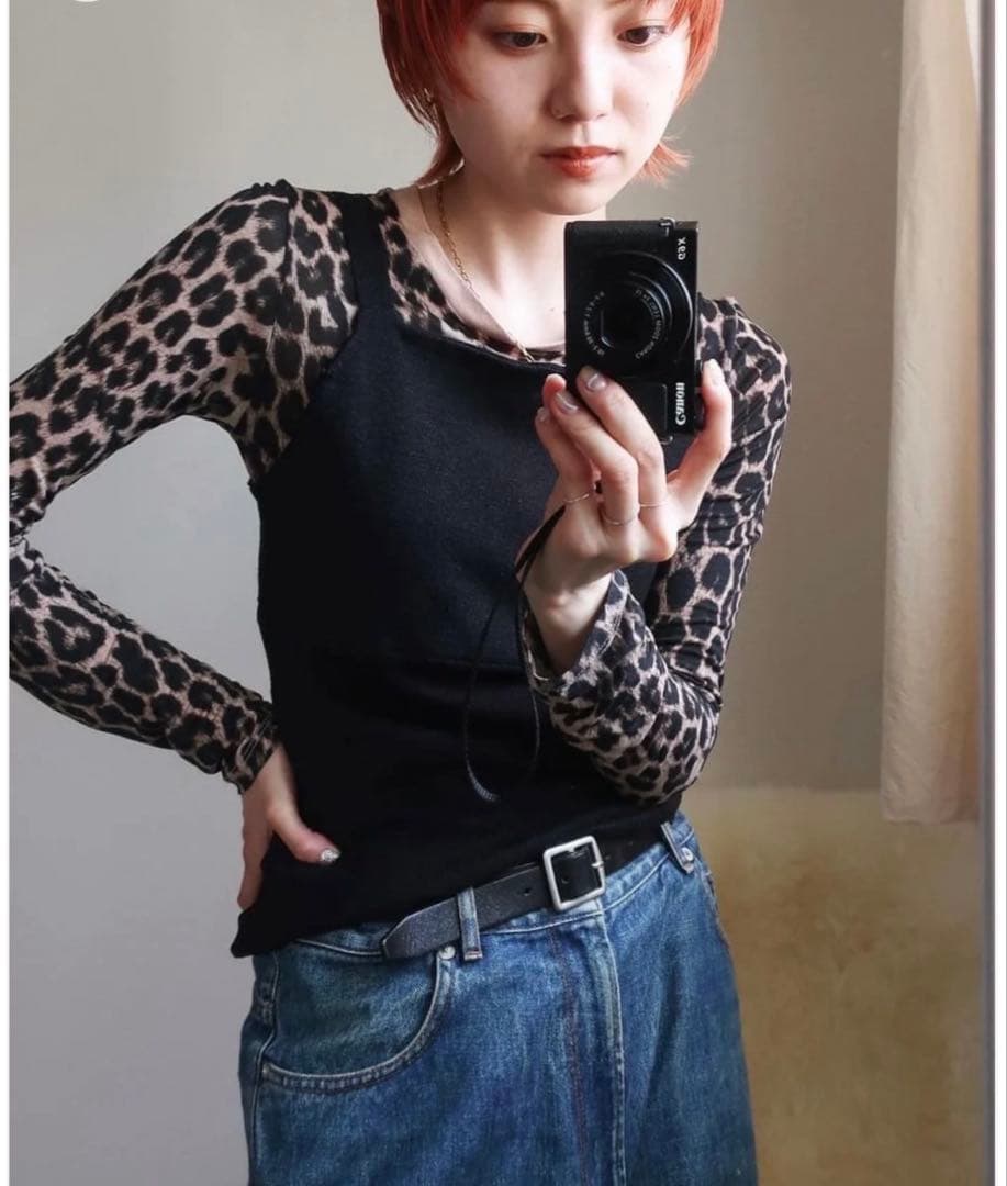 Baserange leopard bamboo tee long レオパード - メルカリ