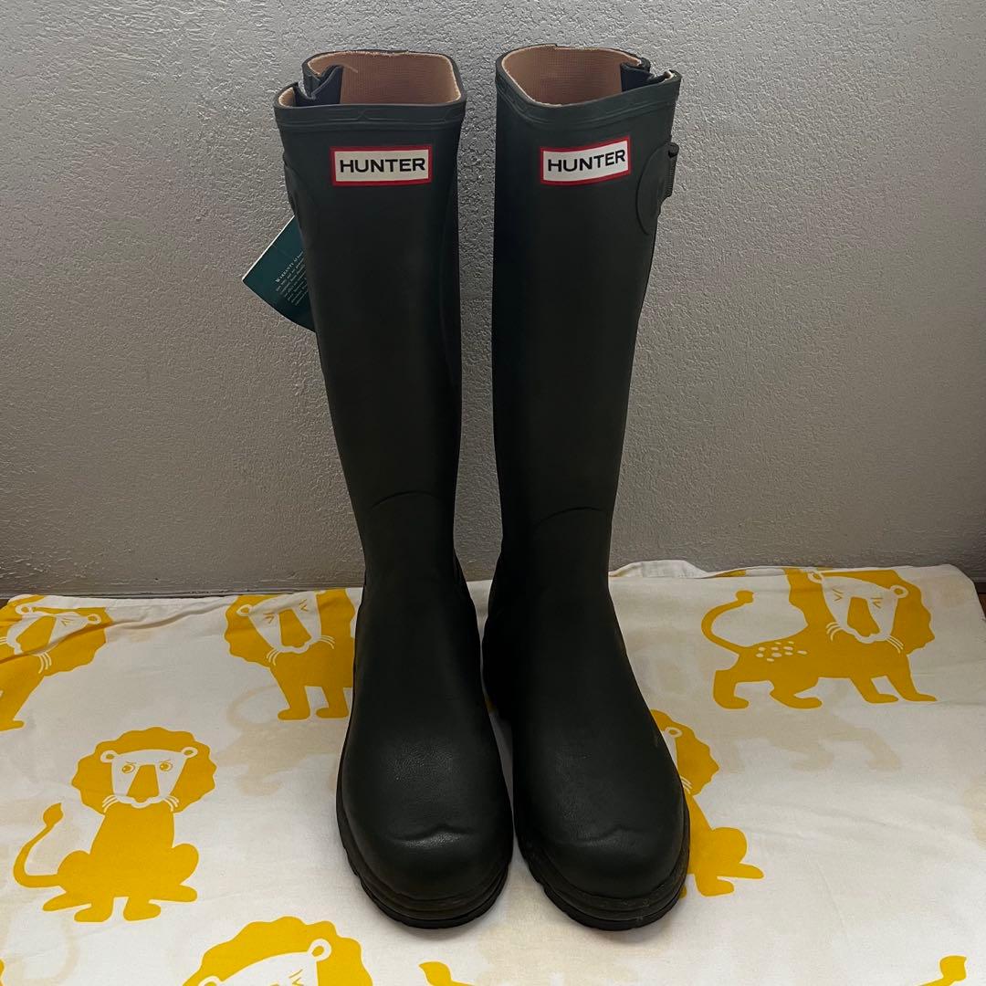 HUNTER 長靴 カーキ バックル付き HUNTER（ハンター） レインブーツ レディース オリジナル トール