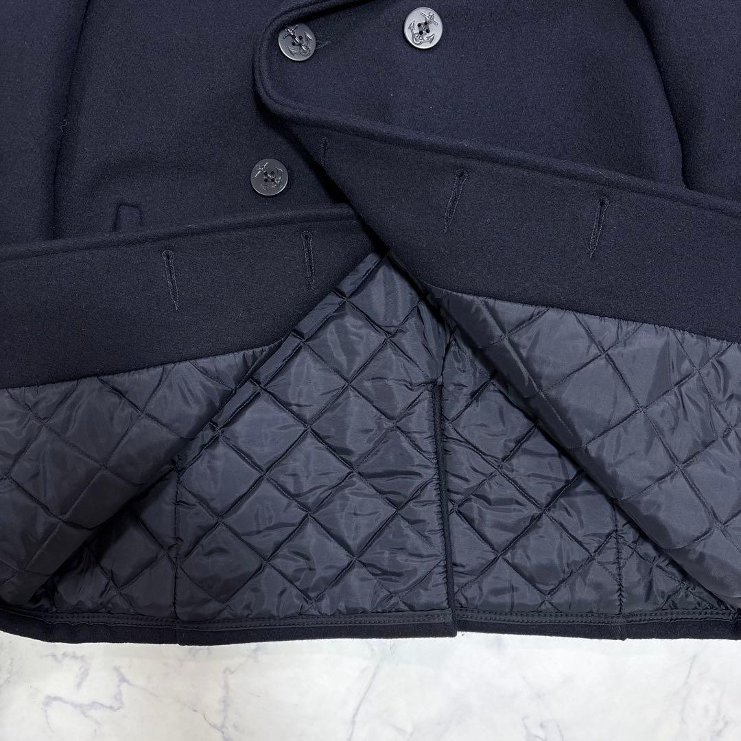 美品 Schott U.S.740N ピーコート キルティング裏地36 ブラック