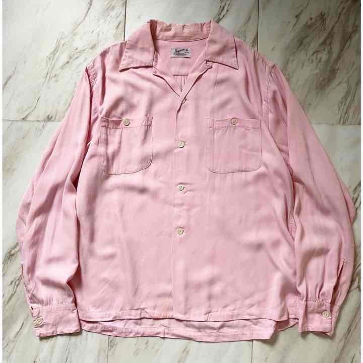 vintage 50s ミルキーピンク シャツ - メルカリ