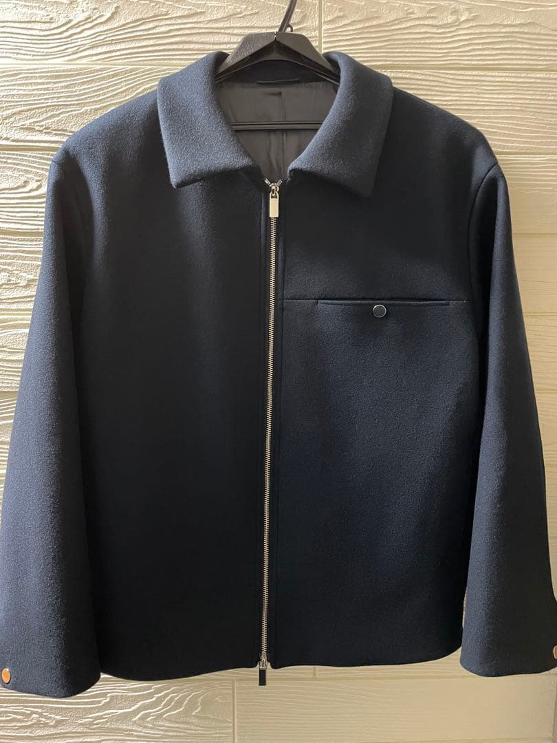 パブリックトウキョウ Super140s メルトン ショートジップブルゾン