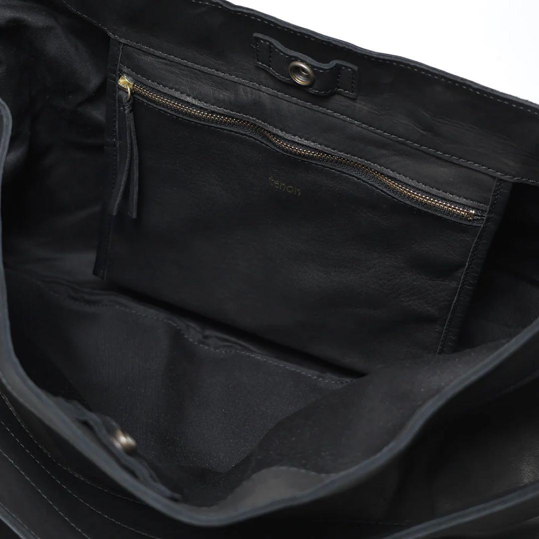 tenon news paper bag ブラック ホースレザー - メルカリ