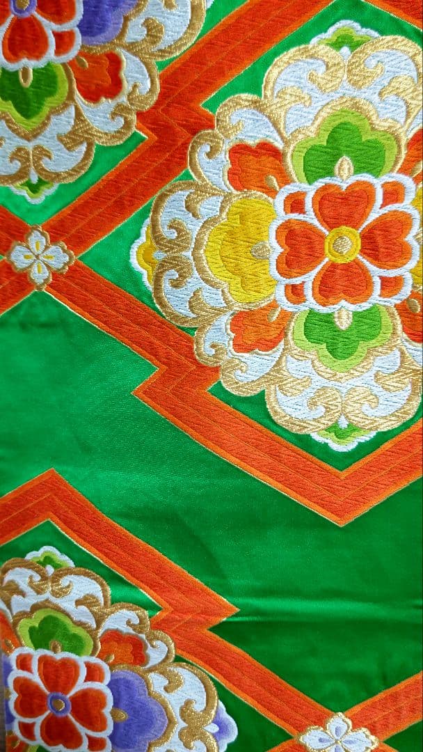 正絹振袖 手描き友禅 金駒刺繍 帯セット - メルカリ