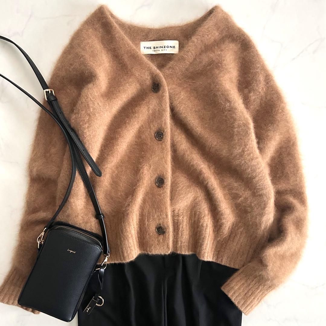 シンゾーン ラクーンカーディガン ふわふわ フラッフィー キャメル
