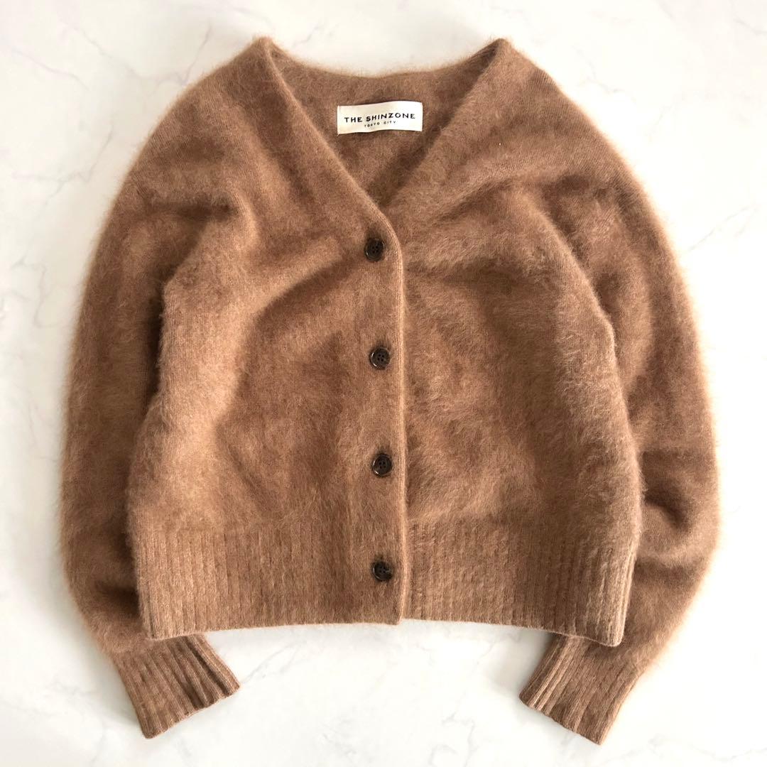 シンゾーン ラクーンカーディガン ふわふわ フラッフィー キャメル