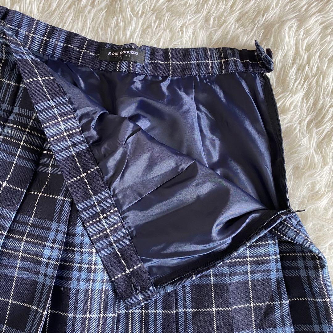 極美品】ポンポネット フォーマル3点セット 160 L 濃紺×チェック