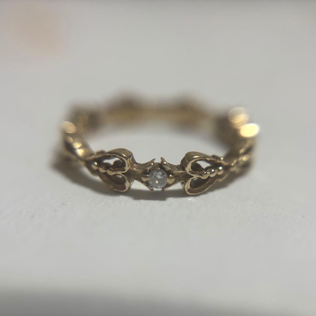 【グランド】agete ピンキーリング　K10 0.014ct　【約5号】