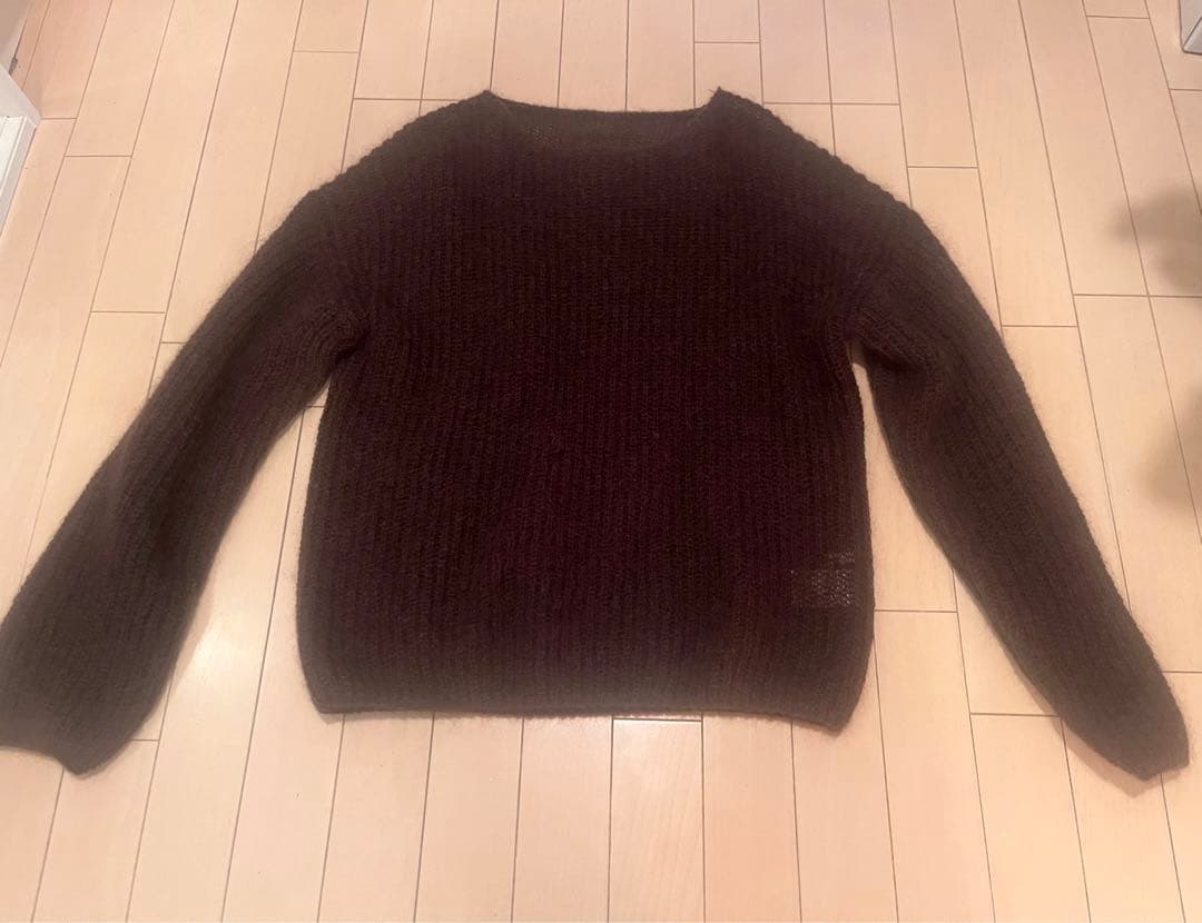 Whim Gazette ウィム ガゼット ブラウン モヘヤ ニットセーター Whim Gazette（ウィム ガゼット） ニット セーター 「GEMINI」モヘヤ