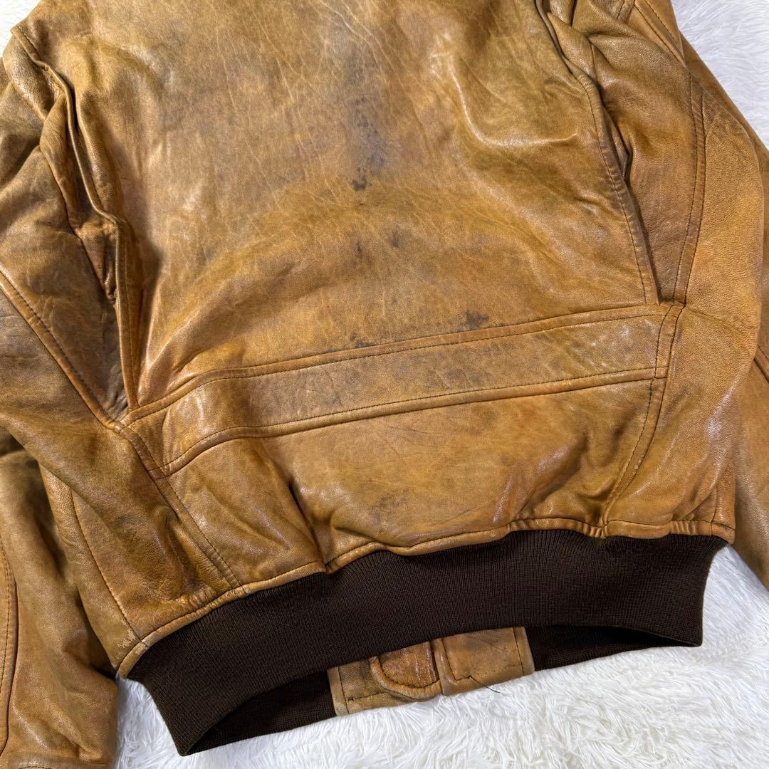 90s⭐G-1 Vintage フライトレザージャケット M ムートン襟ボア - メルカリ