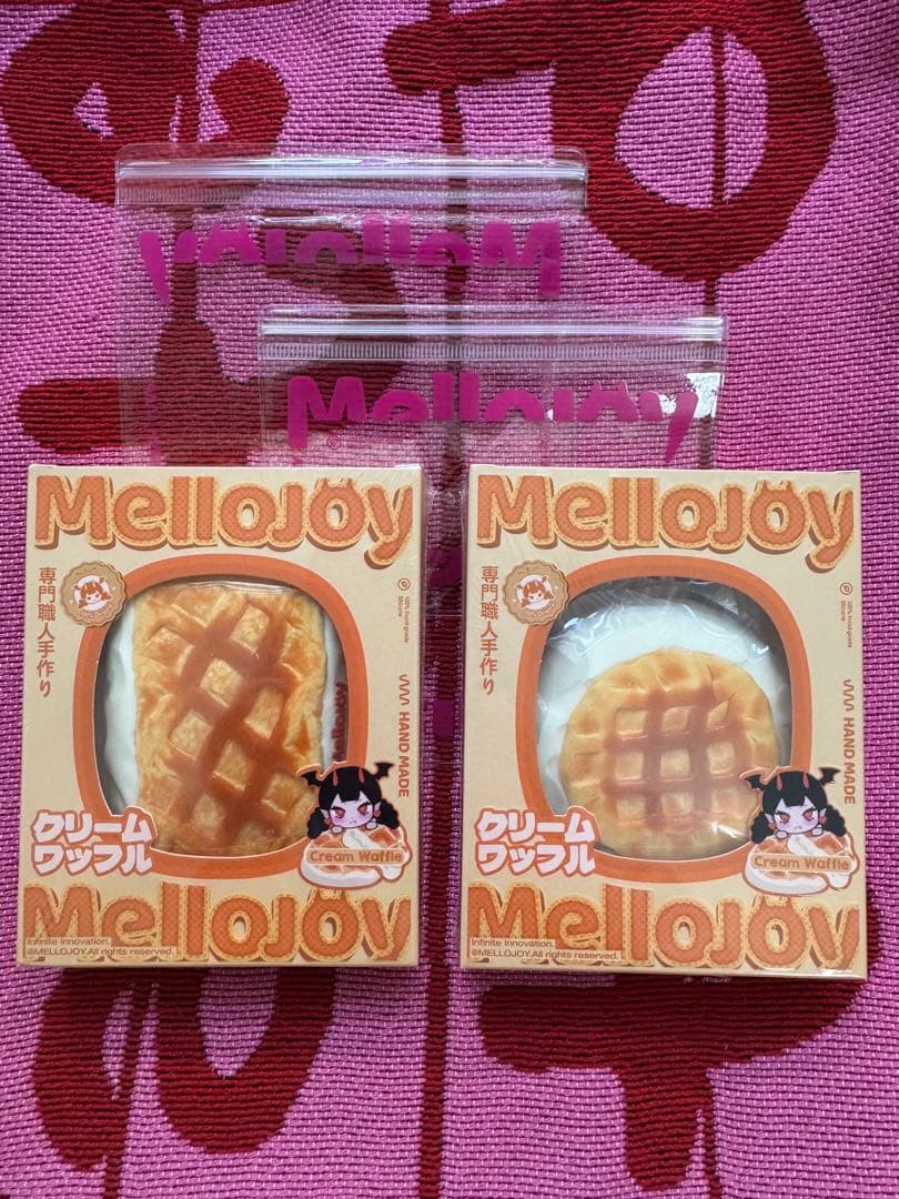 【新品未開封】Mellojoy メロジョイ 丸 スクエア クリームワッフル 新パッケージ】Mellojoy メロジョイ 新ワッフル 四角 スクエア 未開封