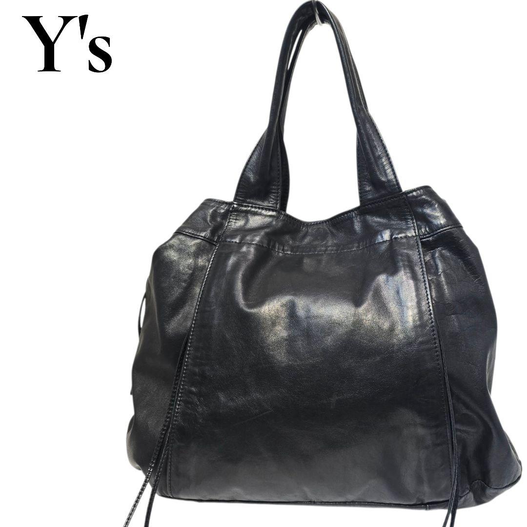 Y's Yohji Yamamoto カウハイド レザー トートバッグ ポーチ付 - メルカリ