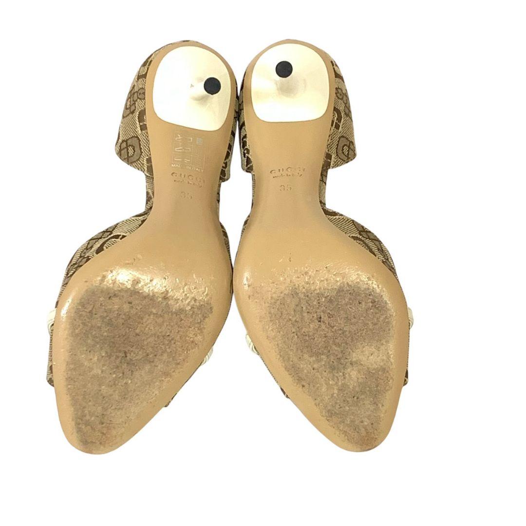 グッチ オープントゥ パンプス 317030 GGキャンバス サイズ35 真贋済