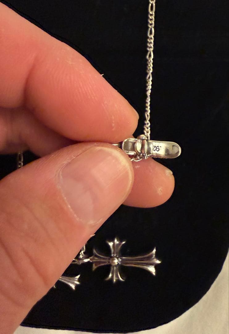 シルバー925クロスモチーフ フィガロネックレス 60cm 19.6g