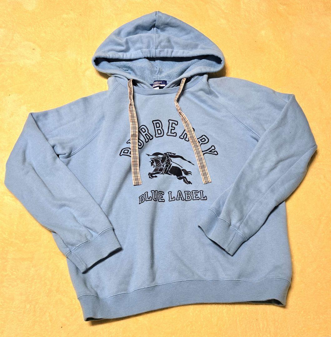 美品✨バーバリーブルーレーベル☆ホースロゴパーカー ノバチェック