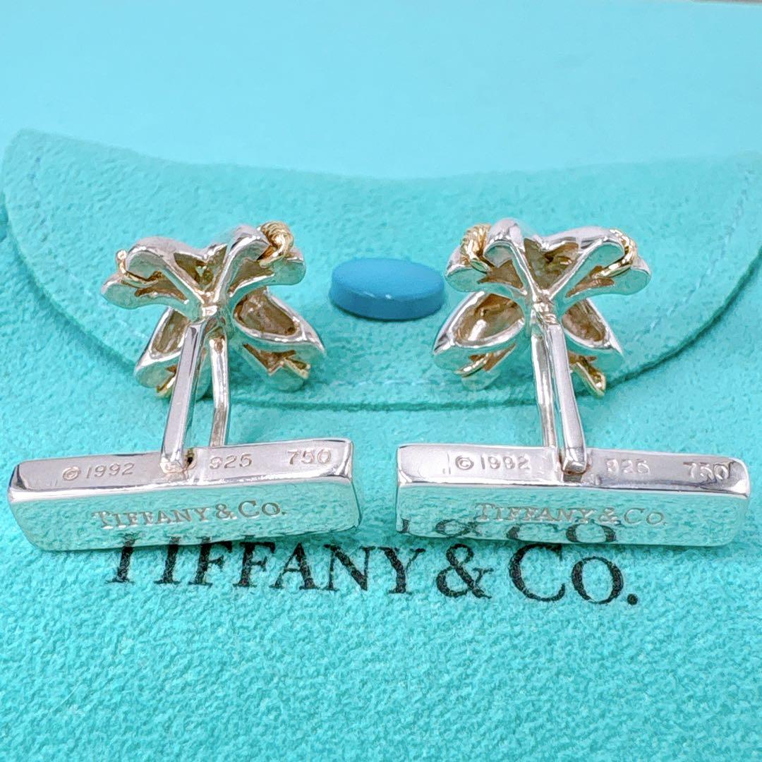 オールドティファニー シグネチャー コンビ カフス シルバー925 k18