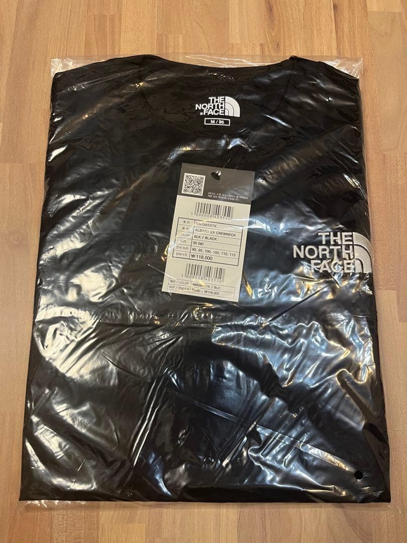 新品】M ノースフェイス アルバニー クルーネック ロンT ブラック 韓国