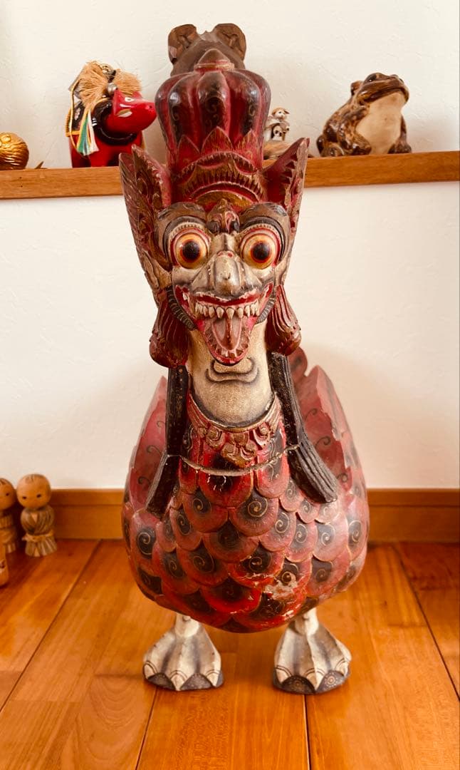 貴重！インドネシアガルーダ 職人手作りヴィンテージ 手彫りの木製ガルーダ像、ヴィンテージバリ美術彫刻 - Etsy 日本