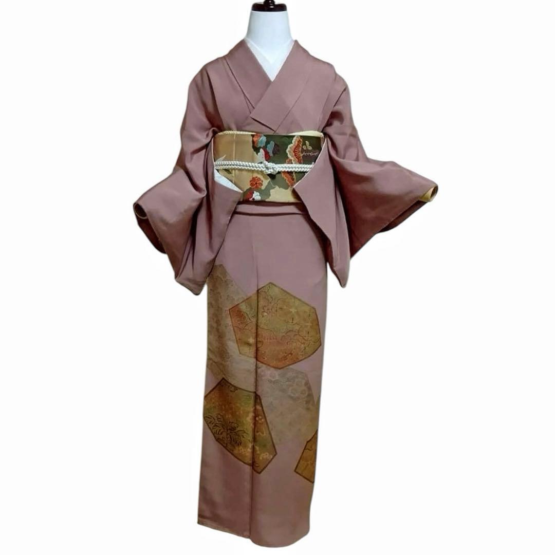 正絹】袷 訪問着 フルセット 4点 ときあさぎ 卒業式 入学式 タ1-4