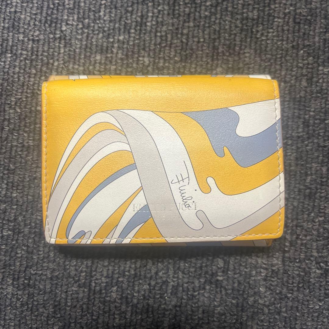 EMILIO PUCCI エミリオプッチ 三つ折り財布 イエロー ブルー - メルカリ
