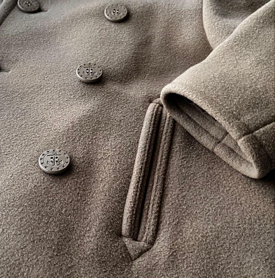 HYKE ハイク メルトンウール ピーコート ダブル アンカーボタン