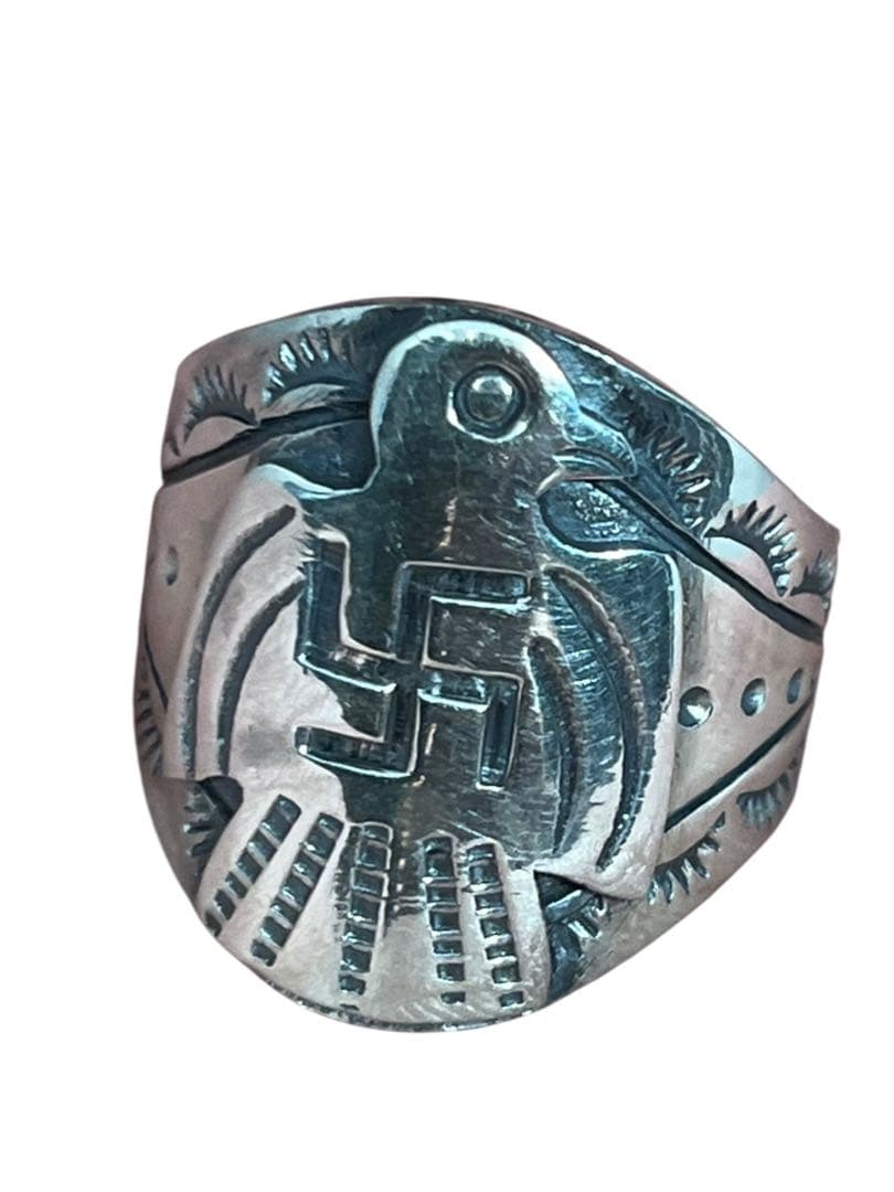 サンダーバード スワスティカ 卍 シルバー925 リング 19号40s ナバホ