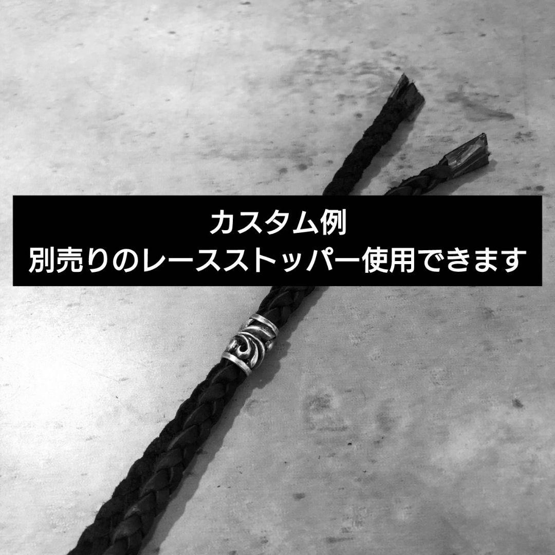 三つ編み 革紐 鹿紐 ディアスキン ハンドメイド ネックレス