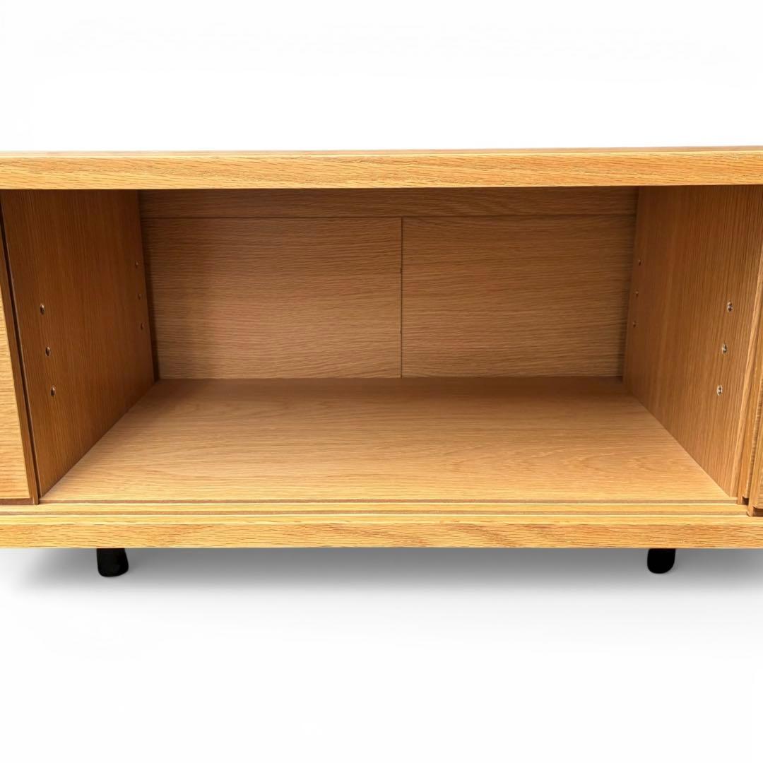 無印良品 オーク材 AVラック 薄型 引き戸 テレビボード TVボード W150