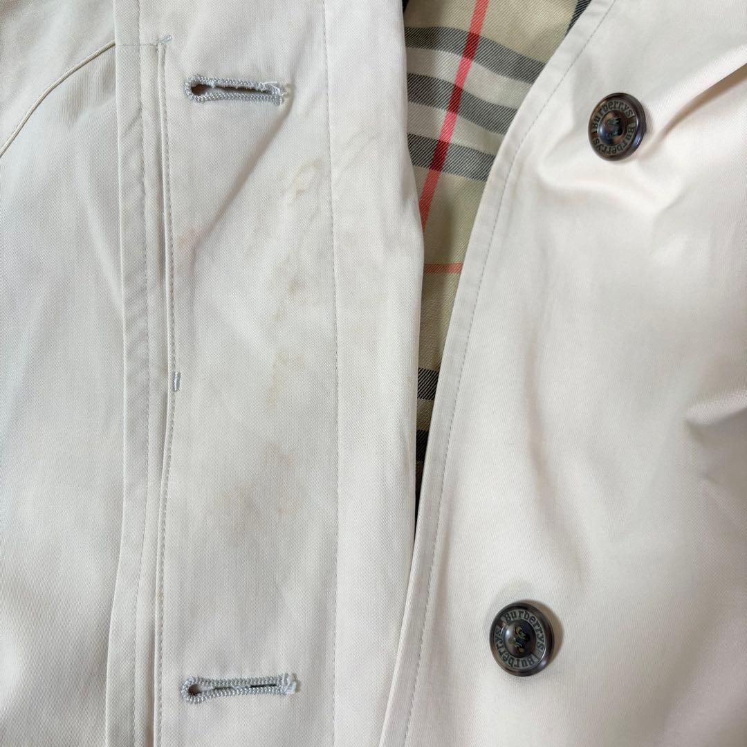 バーバリーズ フード付きステンカラーコート ベージュ系 ノバチェック