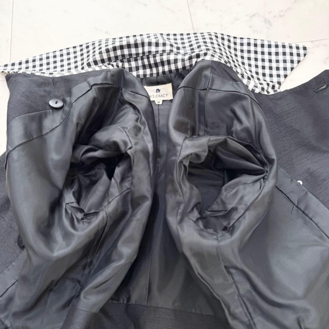 美品】M'S GRACY エムズクレイシー トレンチ ギンガムチェック フレア