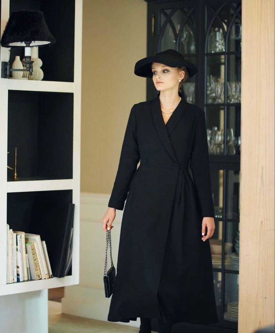 ツルバイマリコオイカワ ブラックフォーマル acacia 黒ワンピース36