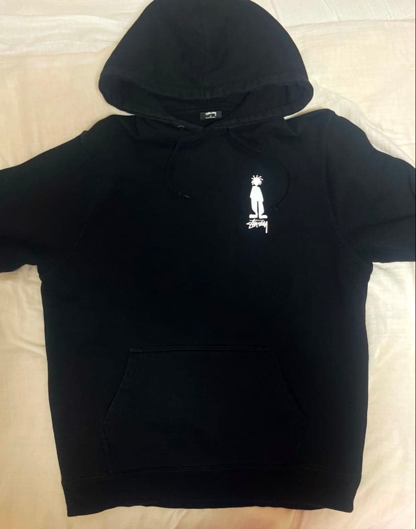 Stussy パーカー シャドーマン 人気 バックプリント 最高デザイン】ステューシー シャドーマンバックロゴ入りパーカー 美品